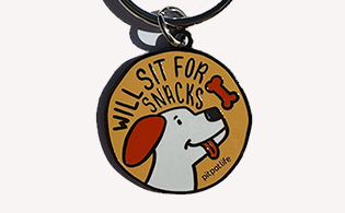 PitPat LIFE Enamel Keyring - Will Sit for Snacks
